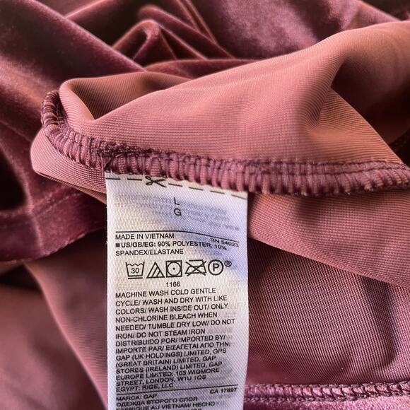 GAP Maternity Burgundy Wrap Top Velvet Maternity Dress w Fabric Belt - L (NWT) - Picture 9 of 10